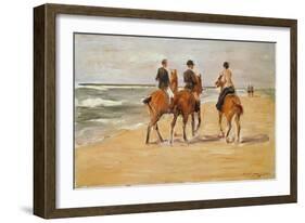 Rider on the Beach, 1923 (Oil on Canvas)-Max Liebermann-Framed Giclee Print