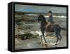 Rider on the Beach-Max Liebermann-Framed Stretched Canvas