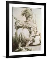 Rider Pierced by a Spear, 16th Century-Francesco Salviati-Framed Giclee Print