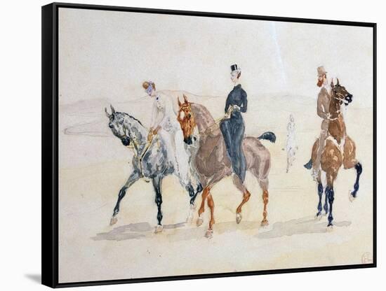 Riders, 1880S-Henri de Toulouse-Lautrec-Framed Stretched Canvas