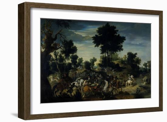 Riders Advancing into a Brook, 1601-15-Peeter Snayers-Framed Giclee Print