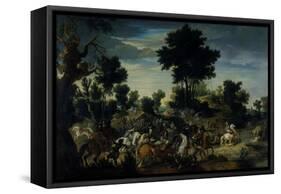 Riders Advancing into a Brook, 1601-15-Peeter Snayers-Framed Stretched Canvas