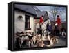 Riders and Hounds Awaiting Fox Hunt, Wales, United Kingdom-Alan Klehr-Framed Stretched Canvas