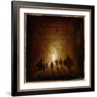 Riders and Pedestrians Passing Through an Arched Passage-Hubert Robert-Framed Giclee Print