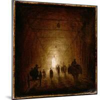 Riders and Pedestrians Passing Through an Arched Passage-Hubert Robert-Mounted Giclee Print