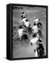 Riders Enjoying Motorcycle Racing, Leaving a Trail of Dust Behind-Loomis Dean-Framed Stretched Canvas