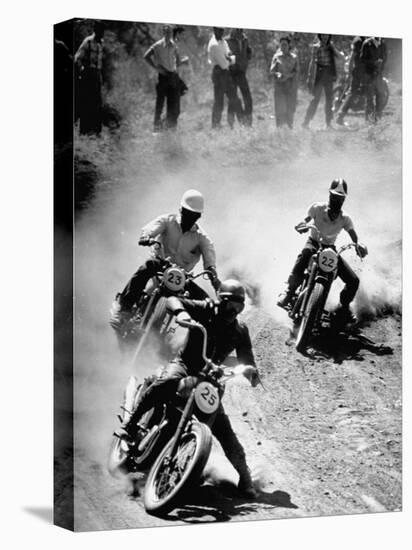 Riders Enjoying Motorcycle Racing-Loomis Dean-Stretched Canvas