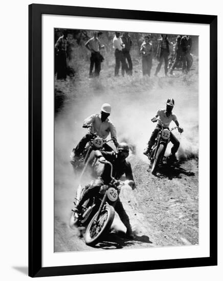 Riders Enjoying Motorcycle Racing-Loomis Dean-Framed Photographic Print