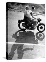 Riders Enjoying Motorcycle Riding Double-Loomis Dean-Stretched Canvas