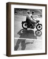 Riders Enjoying Motorcycle Riding Double-Loomis Dean-Framed Photographic Print