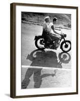 Riders Enjoying Motorcycle Riding Double-Loomis Dean-Framed Photographic Print