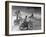 Riders Enjoying Motorcycle Riding, with One Taking a Spill-Loomis Dean-Framed Photographic Print