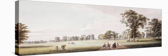 Riders in an Avenue in the Park at Luton, with Figures in a Phaeton and Rustics on the Left-Paul Sandby-Stretched Canvas