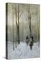 Riders in the Snow in the Haagse Bos-Anton Mauve-Stretched Canvas
