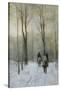 Riders in the Snow in the Haagse Bos-Anton Mauve-Stretched Canvas