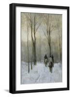 Riders in the Snow in the Haagse Bos-Anton Mauve-Framed Art Print