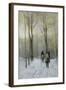 Riders in the Snow in the Haagse Bos-Anton Mauve-Framed Art Print