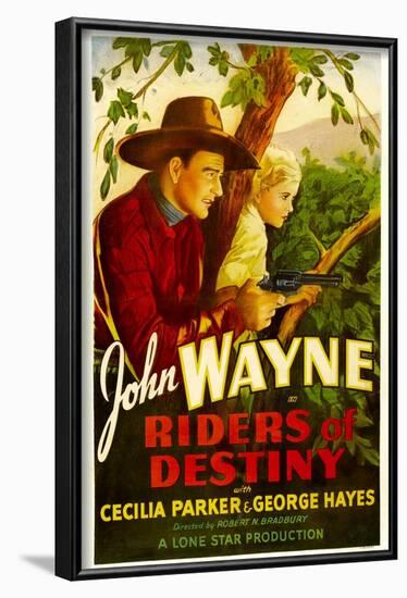 Riders of Destiny, John Wayne, Cecilia Parker, 1933-null-Framed Art Print