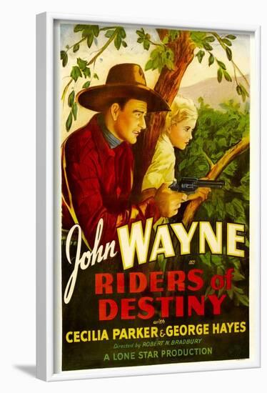 Riders of Destiny, John Wayne, Cecilia Parker, 1933-null-Framed Art Print