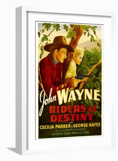 Riders of Destiny, John Wayne, Cecilia Parker, 1933-null-Framed Art Print