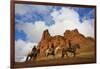 Riders Passing under the Red Rock Hills of the Big Horn Mountains-Terry Eggers-Framed Photographic Print