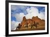 Riders Passing under the Red Rock Hills of the Big Horn Mountains-Terry Eggers-Framed Photographic Print