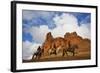 Riders Passing under the Red Rock Hills of the Big Horn Mountains-Terry Eggers-Framed Photographic Print