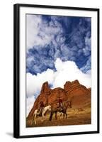 Riders Passing under the Red Rock Hills of the Big Horn Mountains-Terry Eggers-Framed Photographic Print