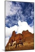 Riders Passing under the Red Rock Hills of the Big Horn Mountains-Terry Eggers-Mounted Photographic Print