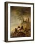 Riders Watering their Horses (Panel)-Philips Wouwermans Or Wouwerman-Framed Giclee Print