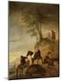Riders Watering their Horses (Panel)-Philips Wouwermans Or Wouwerman-Mounted Giclee Print