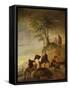 Riders Watering their Horses (Panel)-Philips Wouwermans Or Wouwerman-Framed Stretched Canvas