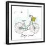 Riding a Bike in Style, Romantic Postcard from Paris-Alisa Foytik-Framed Art Print