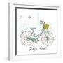 Riding a Bike in Style, Romantic Postcard from Paris-Alisa Foytik-Framed Art Print