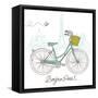 Riding a Bike in Style, Romantic Postcard from Paris-Alisa Foytik-Framed Stretched Canvas