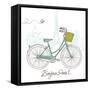 Riding a Bike in Style, Romantic Postcard from Paris-Alisa Foytik-Framed Stretched Canvas