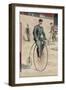 Riding a Penny-Farthing-null-Framed Art Print