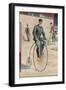 Riding a Penny-Farthing-null-Framed Art Print