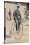 Riding a Penny-Farthing-null-Stretched Canvas