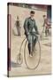 Riding a Penny-Farthing-null-Stretched Canvas