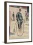 Riding a Penny-Farthing-null-Framed Art Print