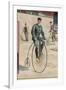 Riding a Penny-Farthing-null-Framed Art Print