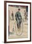 Riding a Penny-Farthing-null-Framed Art Print