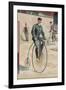 Riding a Penny-Farthing-null-Framed Art Print