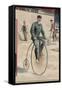 Riding a Penny-Farthing-null-Framed Stretched Canvas