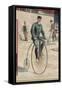 Riding a Penny-Farthing-null-Framed Stretched Canvas