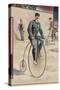 Riding a Penny-Farthing-null-Stretched Canvas