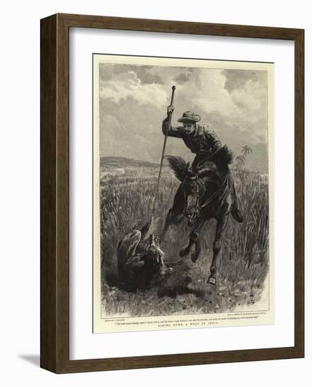 Riding Down a Wolf in India-John Charlton-Framed Giclee Print