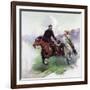 Riding Hard with Two Shooters, 1919-Frank Tenney Johnson-Framed Giclee Print