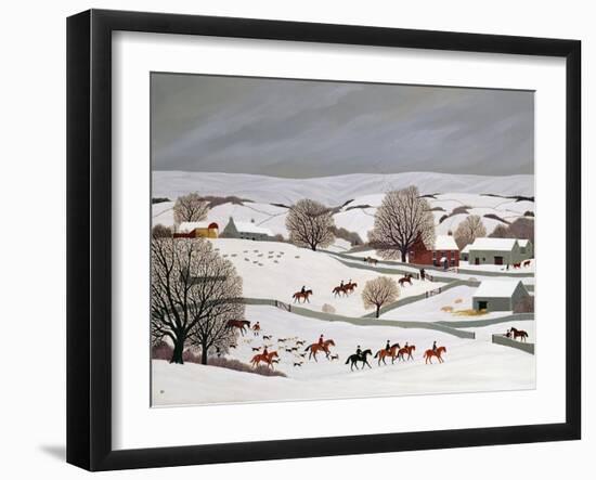 Riding in the Snow-Vincent Haddelsey-Framed Premium Giclee Print